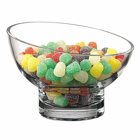 ALEGRIA 7 in. Mouth Blown  Slant Cut Candy Serving Glass Bowl AL3089016